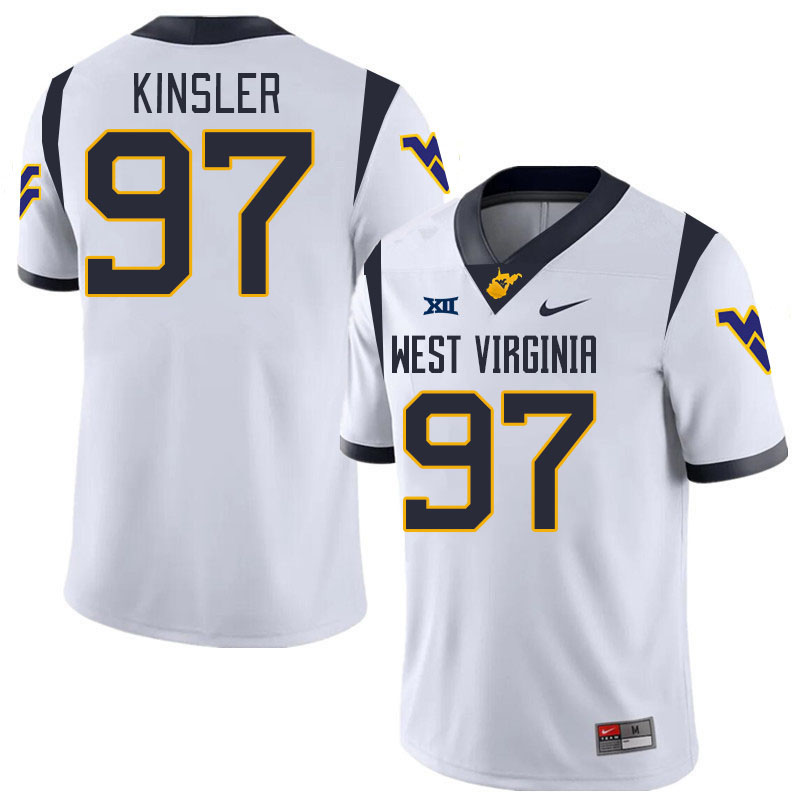 #97 Elijah Kinsler West Virginia Mountaineers College 2024 New Uniforms Football Jerseys Stitched Sale-White